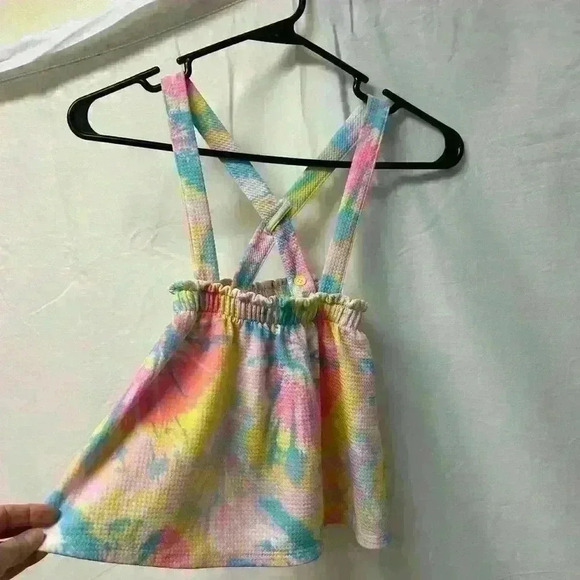 Nikoelodeon Pink Fong Baby Girl 3T Tie Dye Overalls - Picture 7 of 12